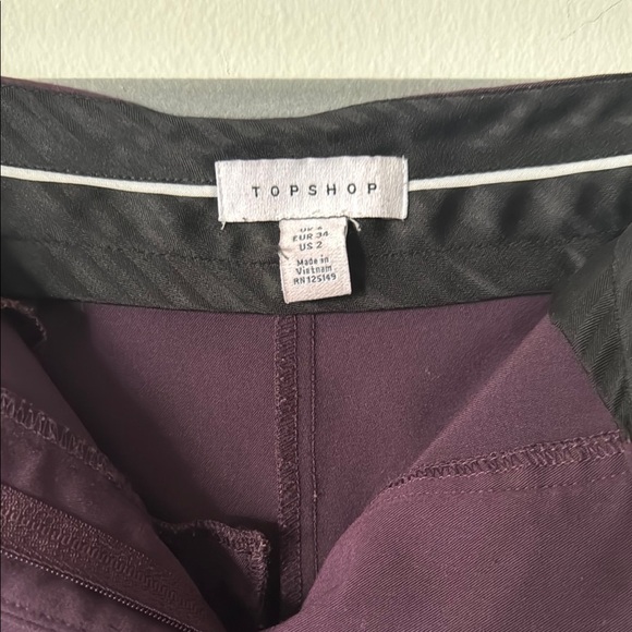 Topshop Purple Cropped Ankle Pants with Structured Fabric - Picture 2 of 7